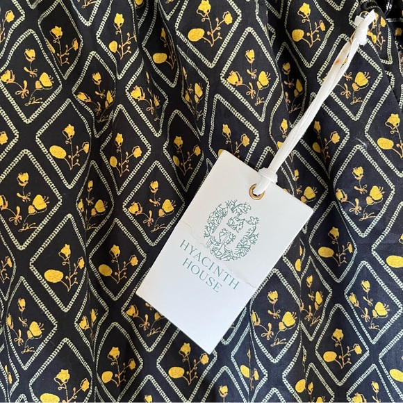 Tuckernuck Hyacinth House Capri Midi Dress, Black Yellow Floral Sz Large NWT - Picture 4 of 8
